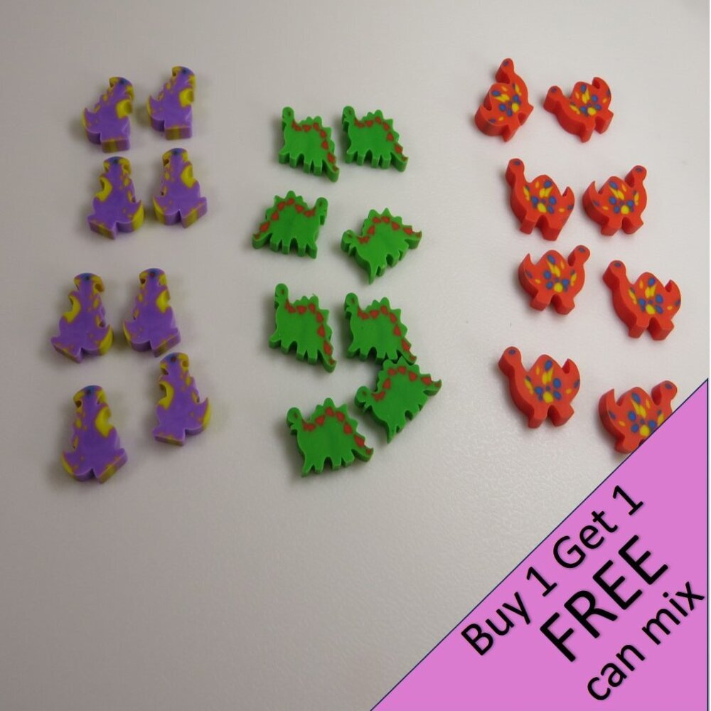 Easter Egg Filler: Small Dinosaur Erasers (24 items) Dinosaurs (they stand up)